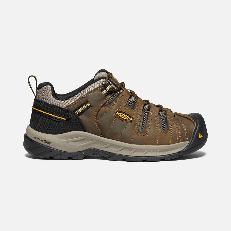 Keen Flint II Soft Toe Sicherheitsschuhe Herren DE-58436 Cascade Brown/Golden Rod - Keen Herrenschuh